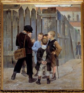 Ein Treffen von Straßenkindern. Gemälde von Maria Bashkirtseff (1860-1884) 1884 Paris, Musée d