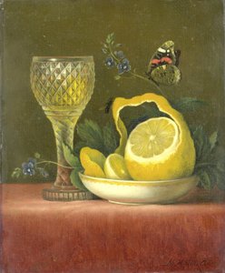 Stillleben mit Zitrone und geschliffenem Glas von Maria Margaretha van Os
