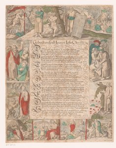 Kalligrafierter Text mit Szenen aus dem Leben Christi von Maria Strick Becq