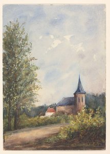 Landschaft mit Kirche von Maria Zubli van den Berch van Heemstede (signed by artist)