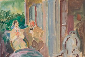 Sacharoff und Jawlensky auf dem Balkon in St. Prex am Genfer See von Marianne von Werefkin