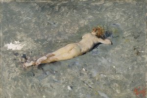 Nacktes Kind am Strand von Portici