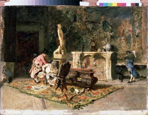 Der Liebhaber von Drucken. Gemälde von Mariano Fortuny y Marsal (1838-1874)