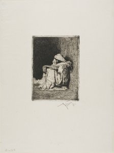 Sitzender Araber, seine Hände auf den Knien gekreuzt von Mariano Fortuny y Marsal