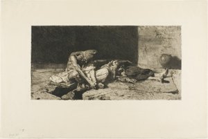 Araber beobachtet den Körper seines Freundes von Mariano Fortuny y Marsal