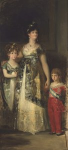 Die Königin von Spanien und die Prinzen. Kopie von Goya von Mariano Fortuny y Marsal