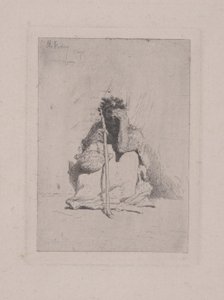 Ohne Titel - Kauernde Figur mit Stock von Mariano José María Bernardo Fortuny y Carbó