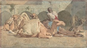 Kamele ruhen sich aus, Tanger, ca. 1854-74 von Mariano José María Bernardo Fortuny y Carbó