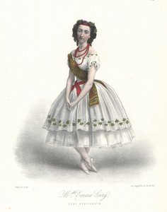 Französische Balletttänzerin Emma Livry in Felicien Davids Ballett Herculanum an der Pariser Oper von Marie Alexandre (after) Alophe