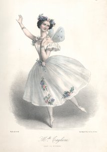 Italienische Balletttänzerin Marie Taglioni im Ballett Le Sylphide ihres Vaters Filippo Taglioni an der Pariser Oper von Marie Alexandre (after) Alophe