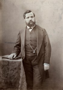 Dreiviertelporträt des Malers Thomas Couture, mit Schnurrbart und dichtem Bart