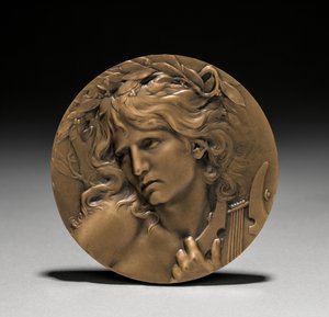 Medaille, die Loïe Fuller von der französischen Regierung verliehen wurde: Orpheus am Eingang zur Unterwelt (Vorderseite) von Marie Alexandre Lucien Coudray