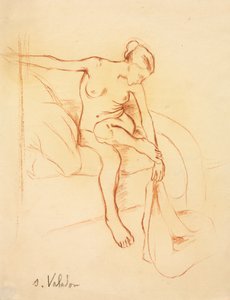 Nackte Frau auf einem Bett sitzend, erstes Drittel des 20. Jahrhunderts von Marie Clementine (Suzanne) Valadon