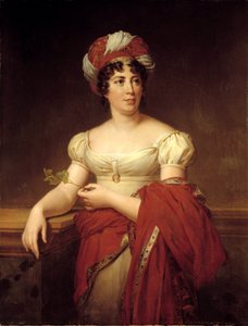 Porträt von Germaine Necker, Baronin von Stael Holstein, genannt Madame de Stael (1766-1817), Schweizer Schriftstellerin und Essayistin