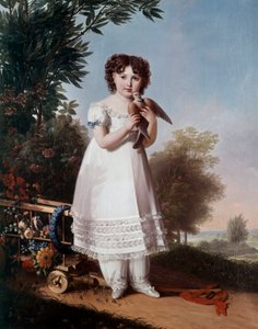 Ganzkörperporträt von Napoleone Elisa Bacciochi, Prinzessin von Piombino (Tochter von Elisa Bonaparte und Prinz Felix Bacciochi) (zukünftige Gräfin Camerata) (1806-1869) von Marie Guilhelmine Benoist