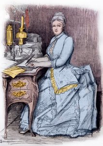 Juliette Lamber (Mme Edmond Adam) (1836-1936), französische Schriftstellerin - Gravur von Louise Catherine Breslau (1856-1927) private Sammlung