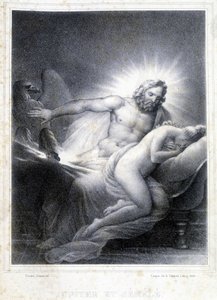 Jupiter und Semele. Lithographie von Coupin de Couprie im Jahr 1826. von Marie Philippe Coupin de la Couperin