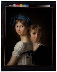 Porträt einer Schwester und ihres jüngeren Bruders