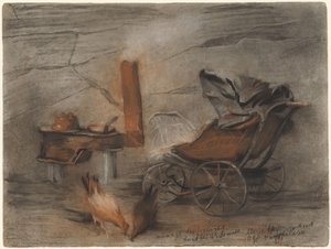 Innenraum einer ärmlichen Wohnung in den Ardennen von Marie de Roode Heijermans