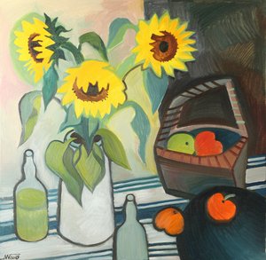 Fröhliche Sonnenblumenernte