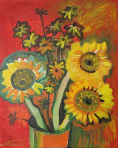 Leuchtender Sonnenblumenstrauß