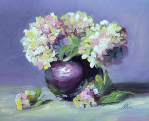 Malerische Hortensien in Vase von Marina Kozyr