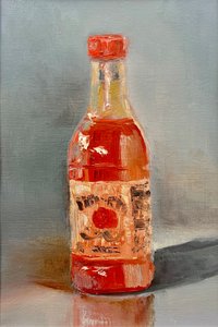 Lebendige Flasche mit scharfer Soße von Marina Kozyr