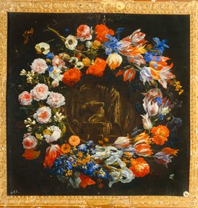 Blumenkranz mit der Opferung Isaaks im Zentrum