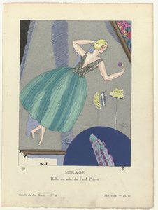 Gazette du Bon Ton, 1920 - Nr. 4, Pl. 31: Mirage. / Abendkleid von Paul Poiret von Mario Simon