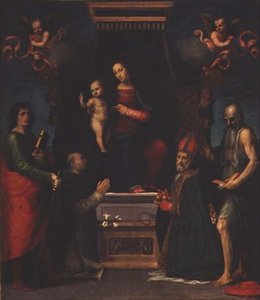 Madonna und Kind mit St. Julian, St. Dominikus, St. Nikolaus von Bari und St. Hieronymus