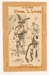 Mann mit Tablett von einem Raubvogel angegriffen von Marius Bauer (signed by artist)