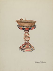 Taufbecken & Ständer, ca. 1939 von Marius Hansen
