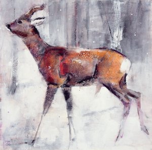 Hirsch im Schnee, 2000 von Mark Adlington