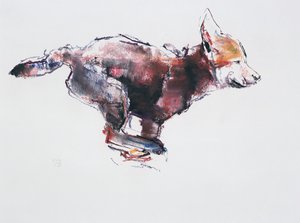 Laufender Wolfswelpe