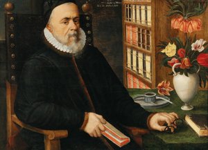 Porträt eines Gelehrten Carolus Clusius 1526-1609, 1589 von Marten van Valckenborch