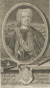 Porträt von Graf Burkhard Christoph von Münnich 1683-1767, ca. 1730