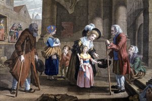 Unterricht in Menschlichkeit. Erziehung eines jungen Mädchens, ca. 1790 (Gravur) von Martin Drölling