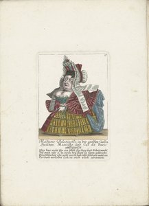 Die französische Zwergin Madame Palatinelle, ca. 1710 von Martin Engelbrecht (attributed to)