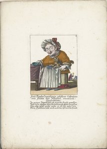 Die Zwergin Frau Agatha Zipperlingin mit Hündchen, ca. 1710 von Martin Engelbrecht (attributed to)