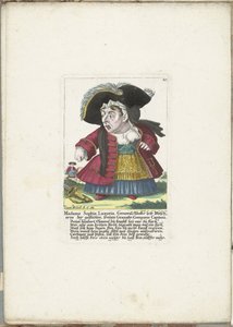 Die Zwergin Madame Sophia Luxuria, ca. 1710 von Martin Engelbrecht (attributed to)