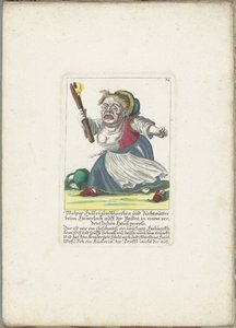Die Zwergin Malper Höllriglin als Wirtin, ca. 1710 von Martin Engelbrecht (attributed to)