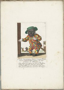 Der Zwerg Nicolo Caccatrippa als Harlekin, ca. 1710 von Martin Engelbrecht (attributed to)