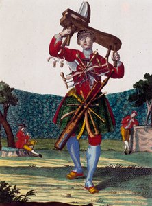 Hersteller von Flöten, Gravur aus Assemblage des nouveau manouvries habilles von Martin Engelbrecht (1684-1756), Deutschland von Martin Engelbrecht