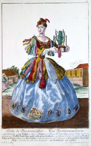 Die Frau eines Polsterers, ca. 1735 von Martin Engelbrecht