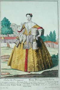 Die Frau des Perückenmachers, veröffentlicht in Augsburg, um 1735 von Martin Engelbrecht