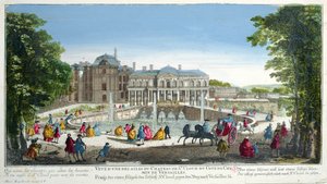 Ansicht des Château de Saint-Cloud bei Versailles, Mitte des 18. Jahrhunderts (Farbstich)