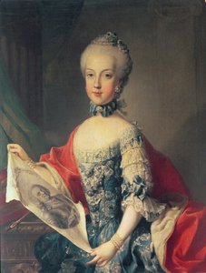 Erzherzogin Maria Carolina (1752-1814), dreizehntes Kind von Maria Theresia von Österreich (1717-80), Ehefrau von Ferdinand I (1751-1825), König der Beiden Sizilien, hält ein Porträt ihres Vaters Kaiser Franz