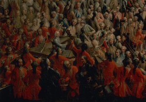 Hofbankett im großen Vorzimmer der Hofburg, Wien (Detail) von Martin II Mytens or Meytens
