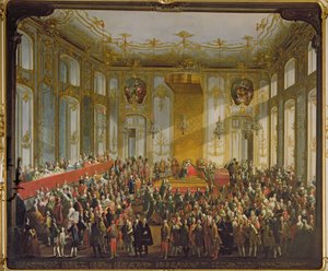 Kaiserin Maria Theresia bei der Investitur des Ordens vom Heiligen Stephan, 1764 von Martin II Mytens or Meytens