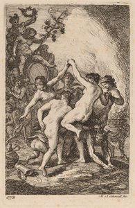 Der Triumph des Bacchus mit tanzenden Nymphen von Martin Johann Schmidt